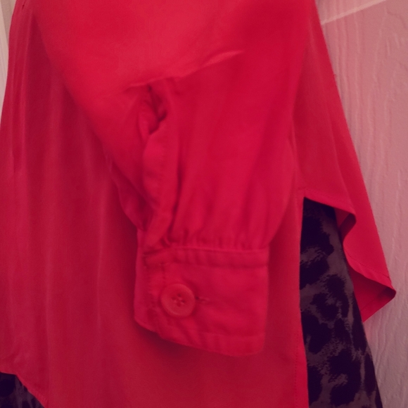 Vintage Red Silk Blouse - Picture 8 of 9